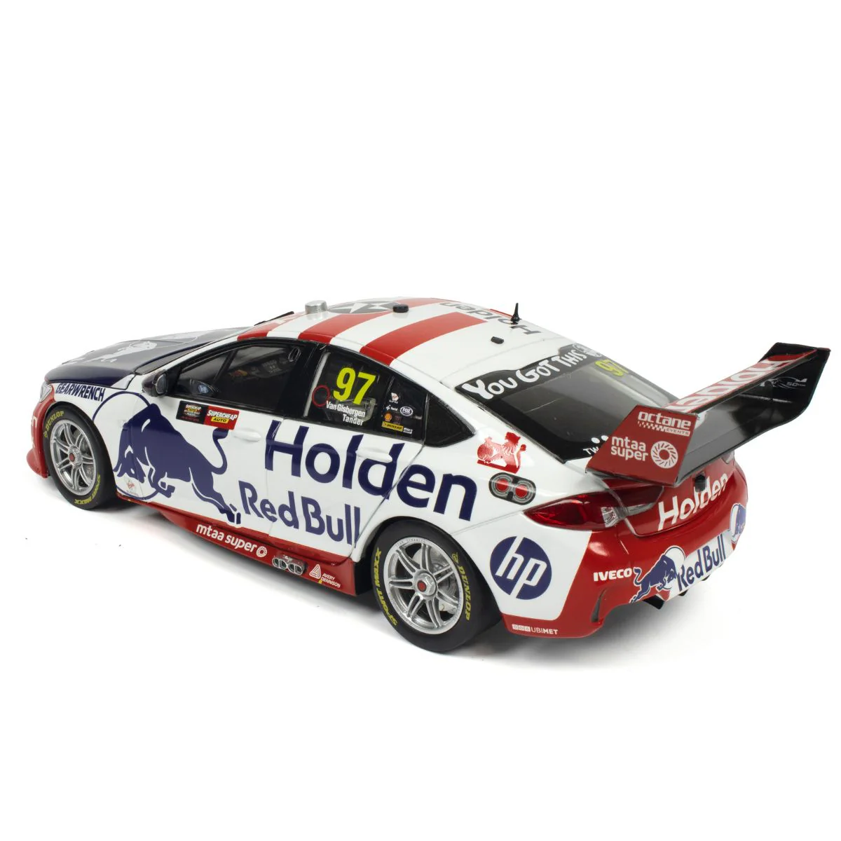 HOLDEN ZB COMMODORE - RED BULL HOLDEN RACING - SHANE VAN GISBERGEN/GARTH TANDER #97 - 2019- RETRO LIVERY - BATHURST 1000 - RUNNER-UP - 1:43 Scale Diecast Model Car - Image 6