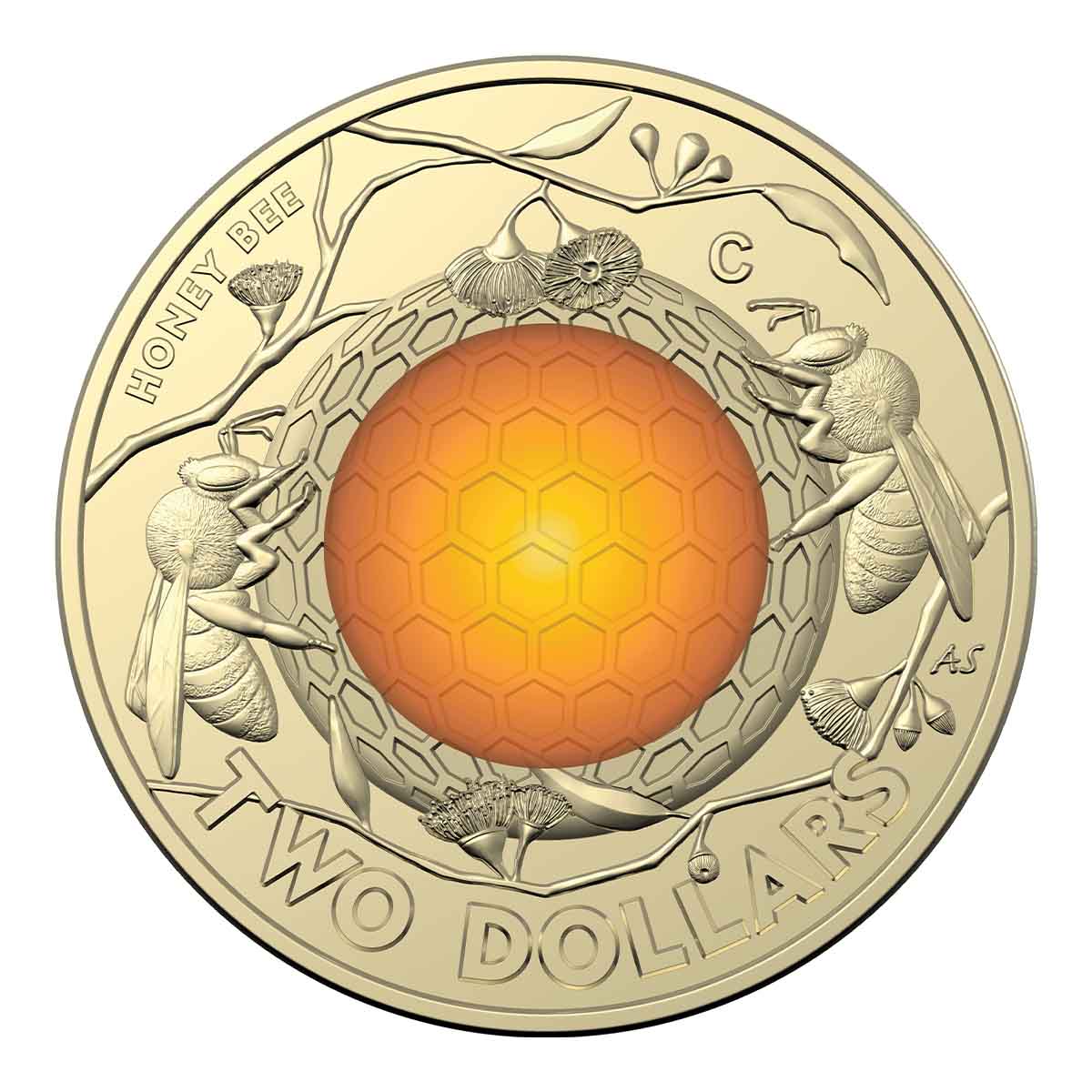 Australia Honey Bee 2022 $2 Coloured Uncirculated 'C' Mint Mark Coin - Image 2
