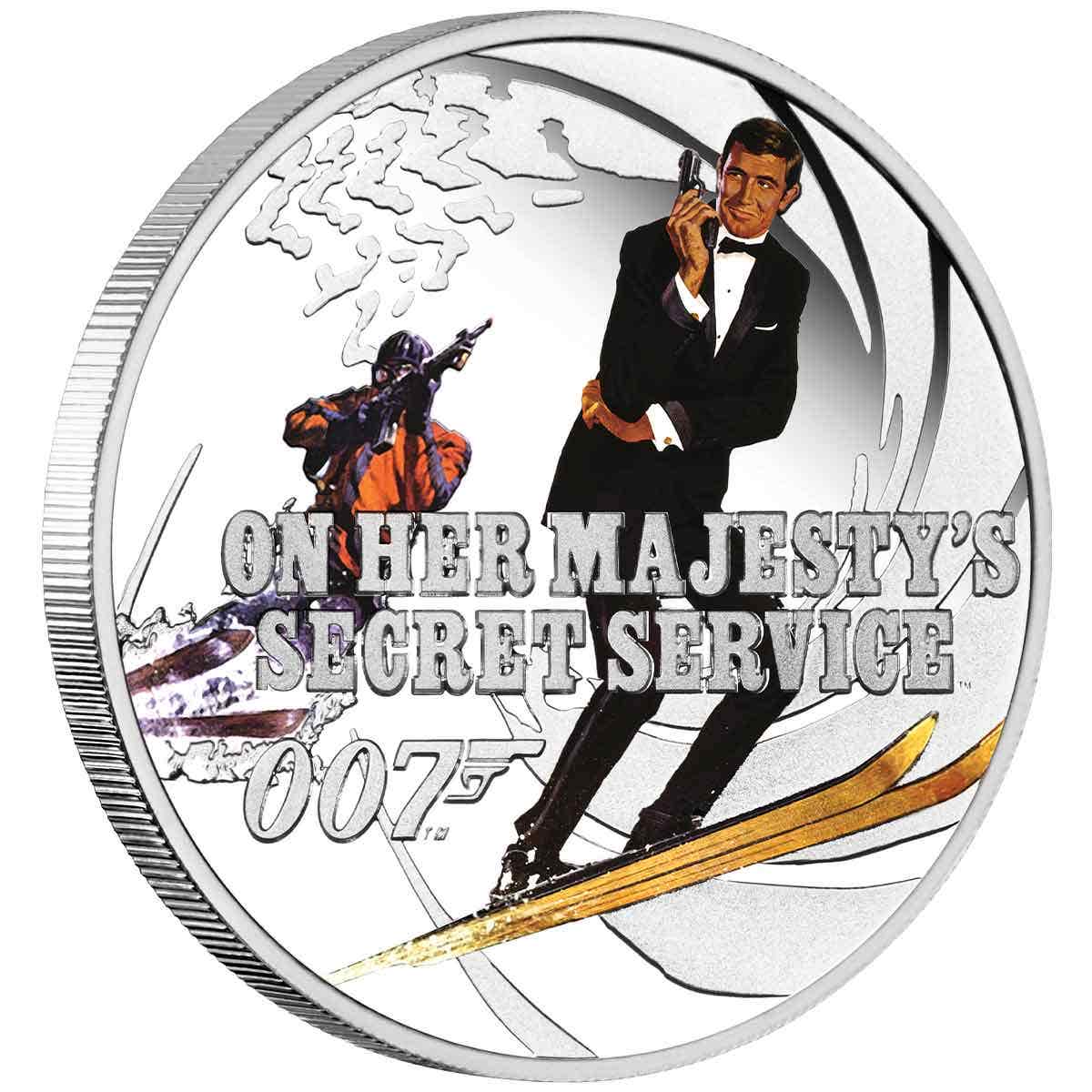 James Bond On Her Majesty's Secret Service 2021 50c Colour 1/2oz Silver Proof Coin