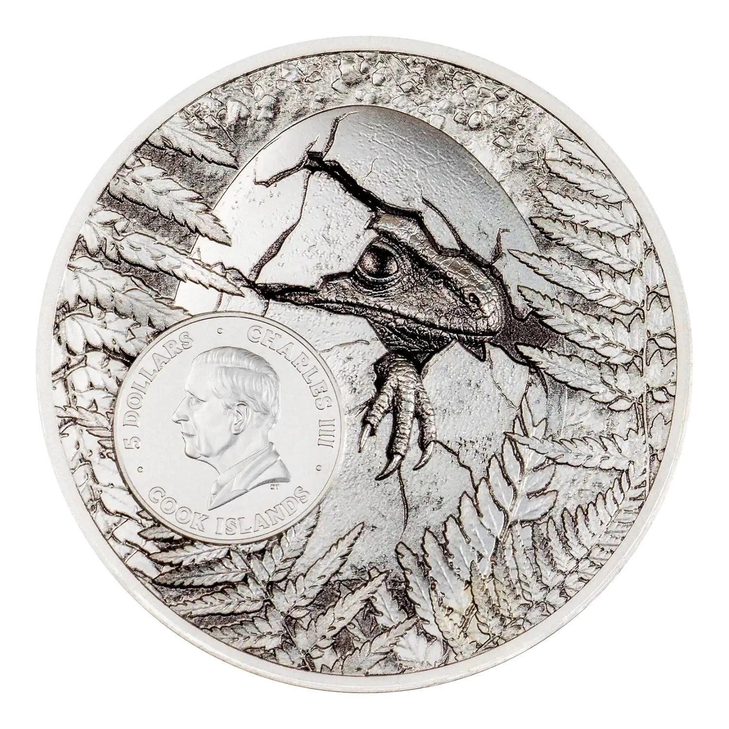 Jurassic Relics Carcharodontosaurus 2026 $5 1oz Silver Coin - Image 2