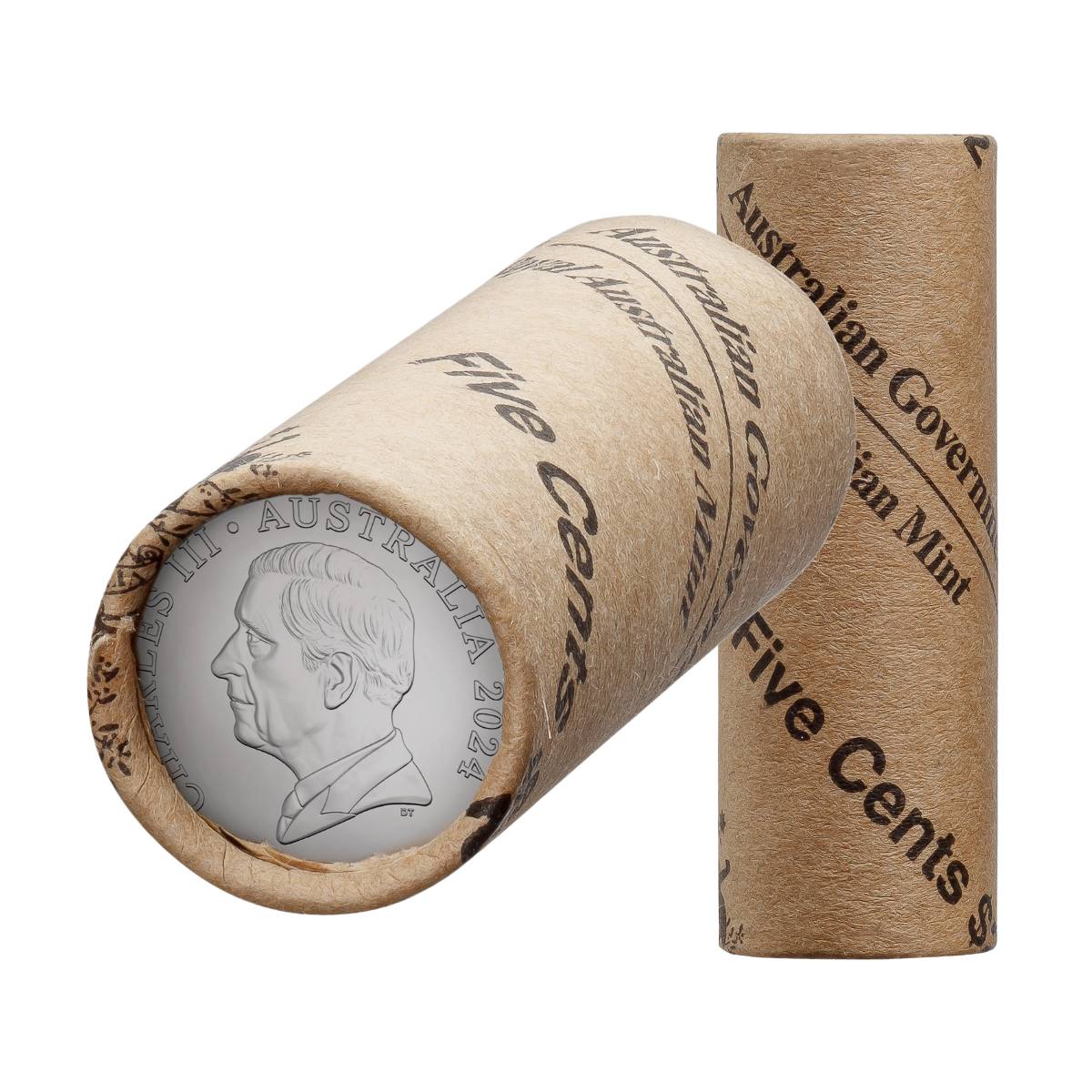 Australia Charles III 2024 5c Cupro-Nickel Uncirculated 40-Coin RAM Mint Roll