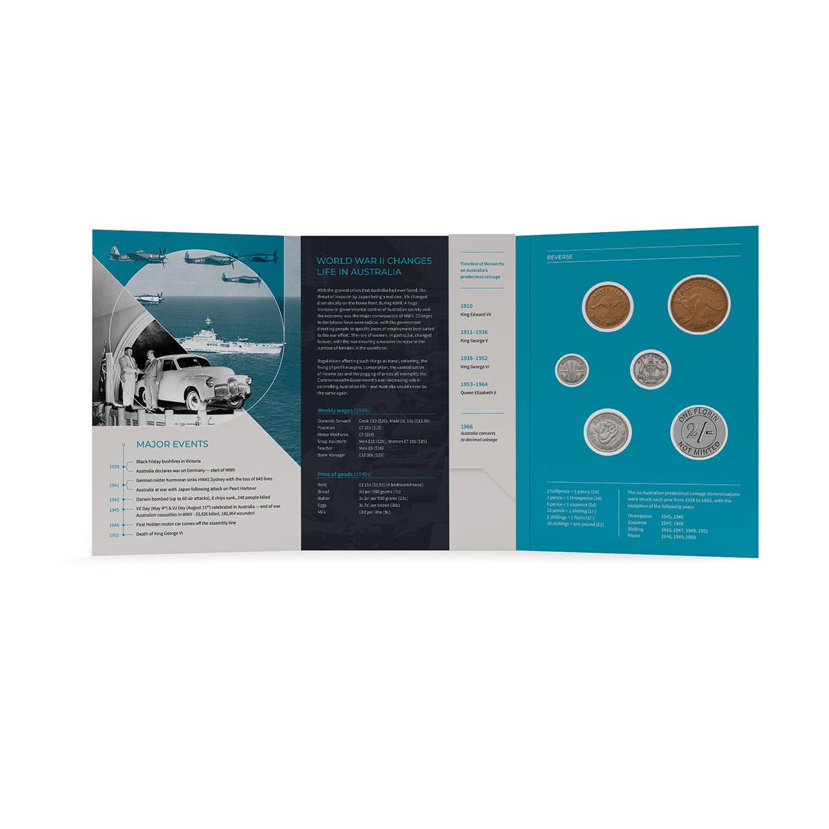 Australia George VI 1948 Fine-Very Fine 5-Coin Set - Image 2