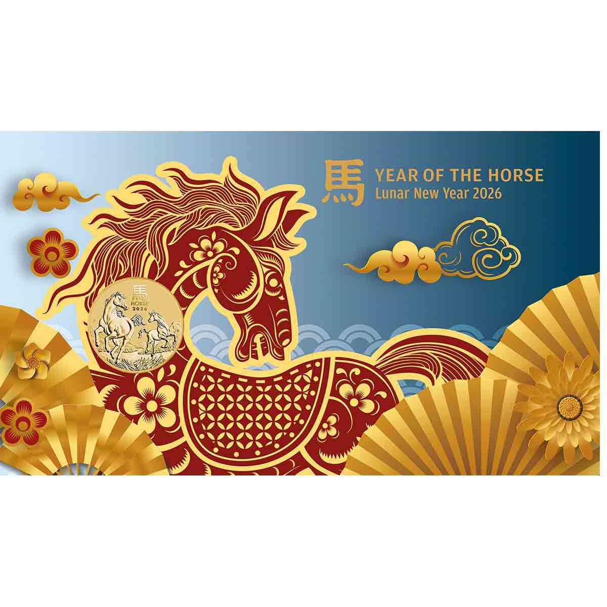 Lunar Year of the Horse 2026 $1 Stamp & Coin Cover - Image 6