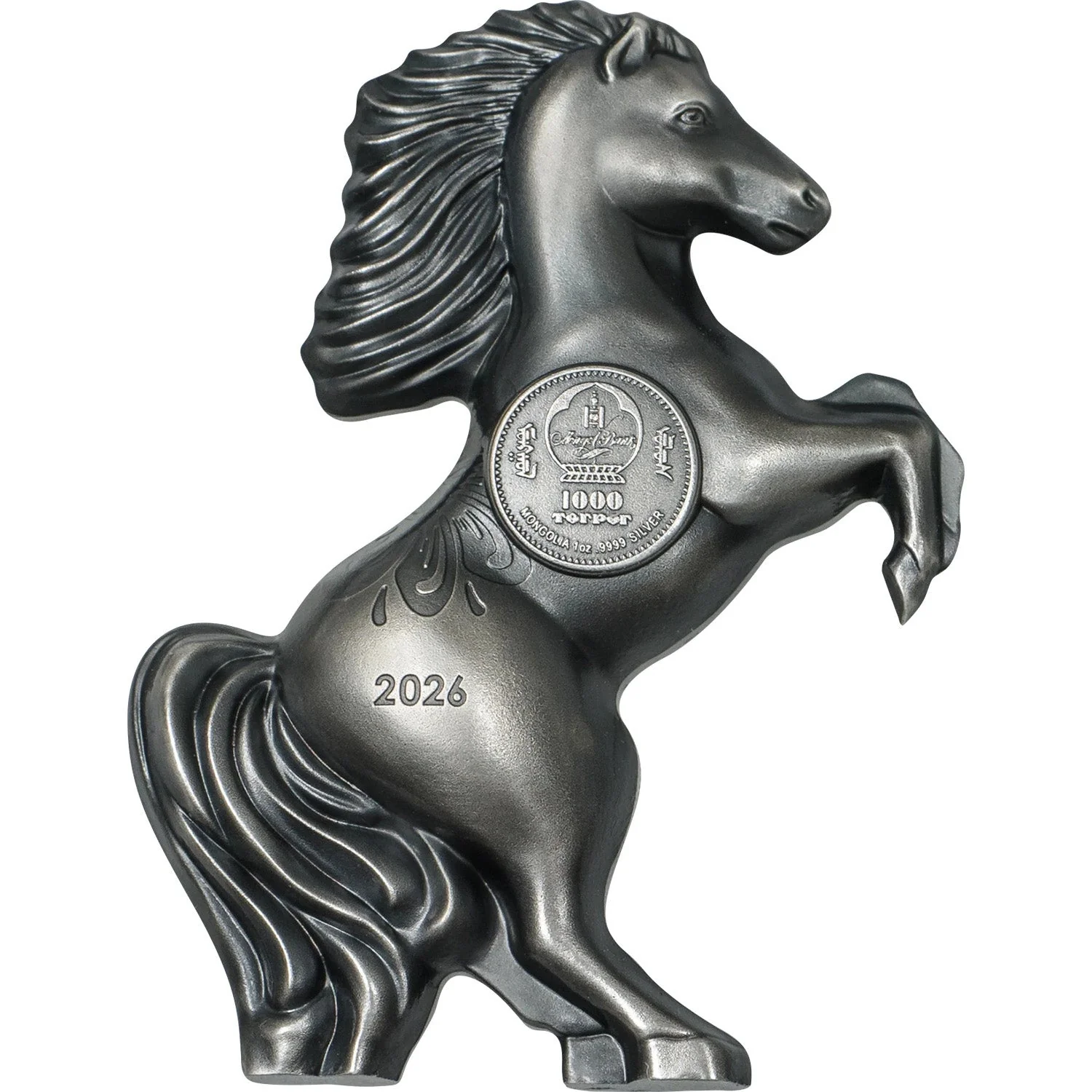 Lunar Year of the Horse 2026 1000T Wild Horse Ultra High Relief 1oz Silver Antique Coin - Image 2