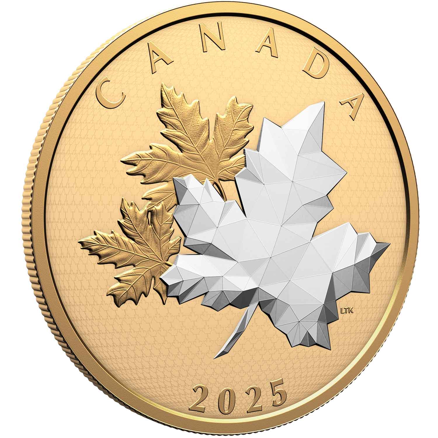 Maple Leaf 2025 $50 Gold-plated 5oz Silver Proof Coin