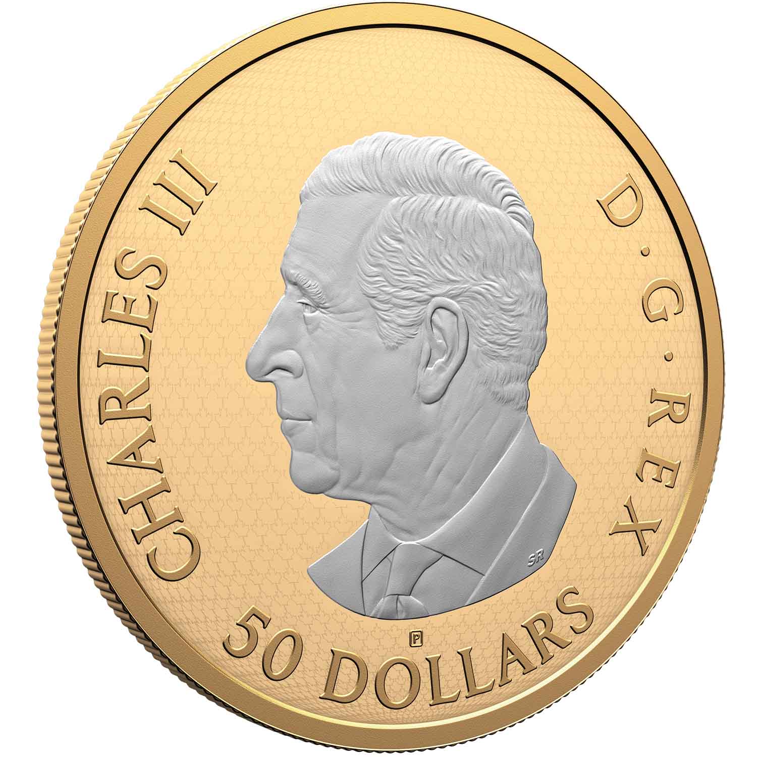 Maple Leaf 2025 $50 Gold-plated 5oz Silver Proof Coin - Image 2