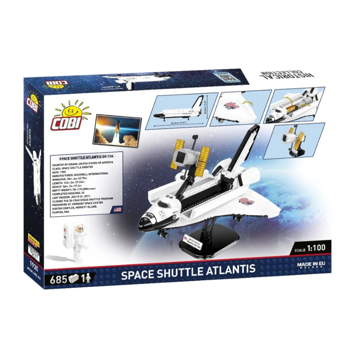 Model Brick Set Cobi Space Shuttle Atlantis Model (685 Pieces) - Image 3
