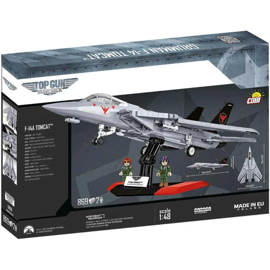 Model Brick Set Top Gun Grumman F-14 Tomcat (869 Pieces) - Image 3