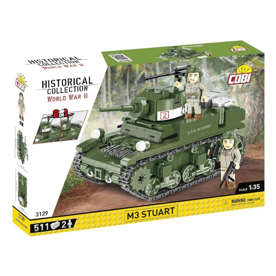 Model Brick Set World War 2 M3 Stuart (511 Pieces) - Image 2