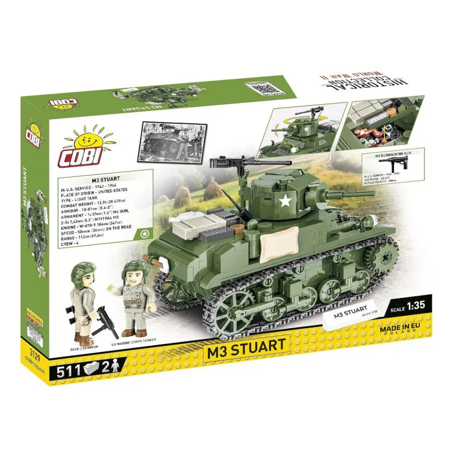 Model Brick Set World War 2 M3 Stuart (511 Pieces) - Image 3