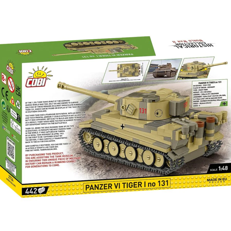 Model Brick Set World War 2 Panzer VI Tiger I No.131 (442 Pieces) - Image 4