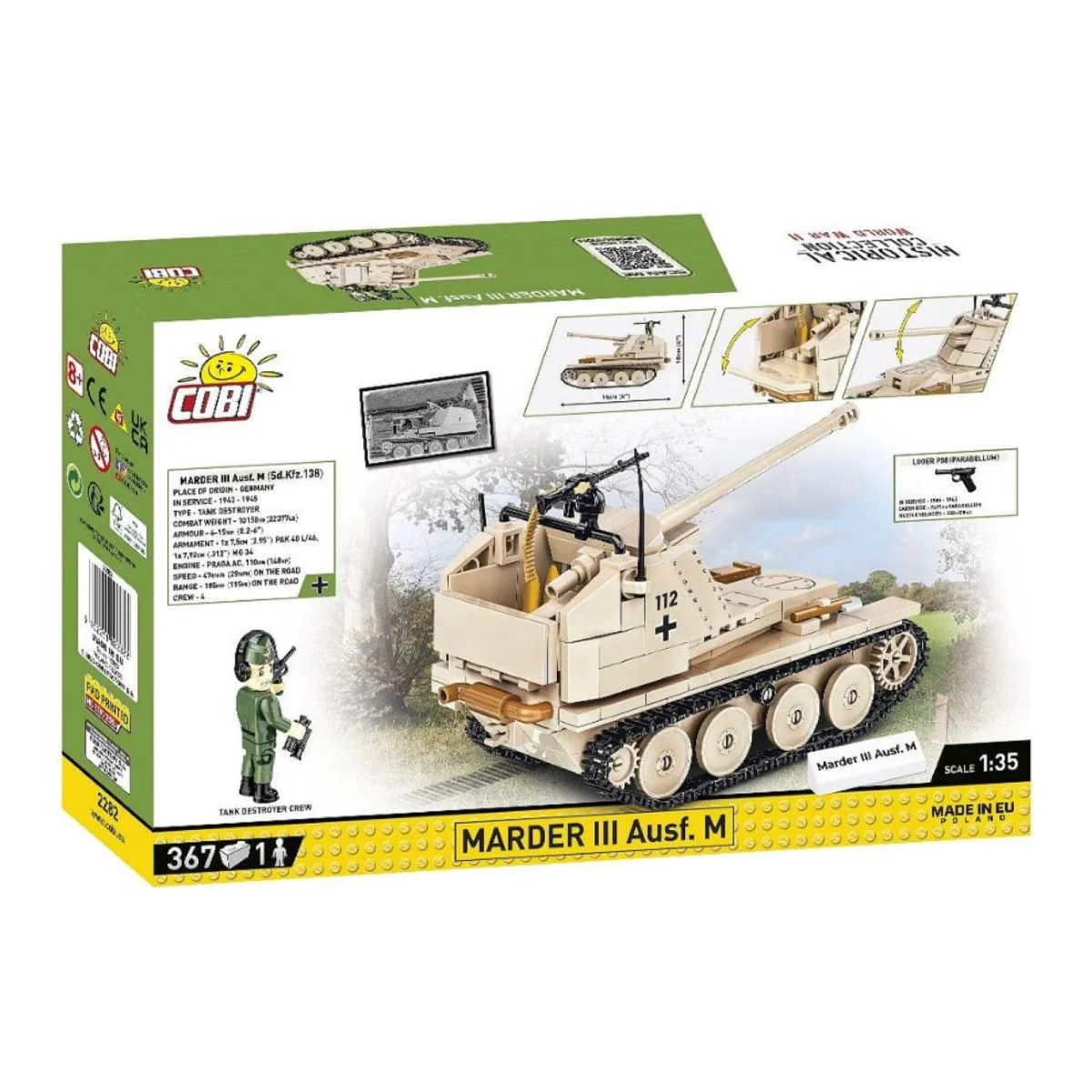 Model Brick Set World War 2 Sd.Kfz. 138 Marder III Ausf.M (363 Pieces) - Image 3