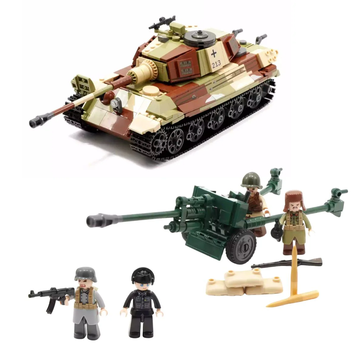 Model Brick Set Army Battle Of Budapest - The King Tiger Heavy Tank (930 Pieces) - Image 2
