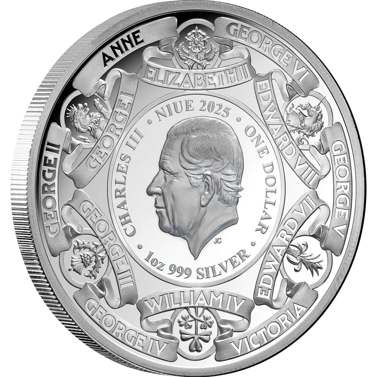 Monarchs of Britain 2025 $1 Gold-plated 1oz Silver Proof Coin - Image 2