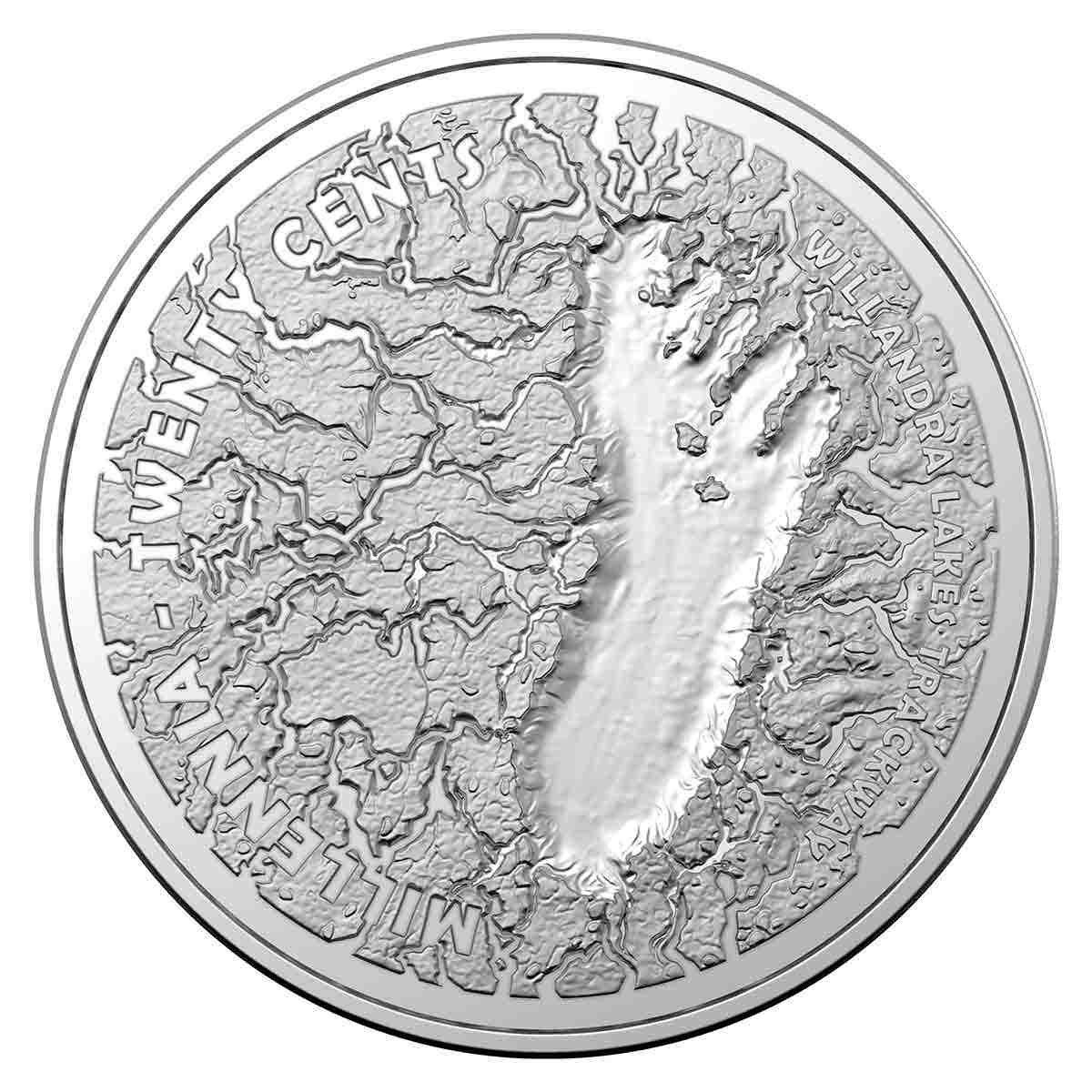 Australia Mungo Footprint 2021 20c Cupro-Nickel Uncirculated Coin