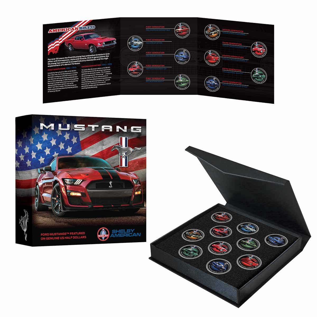 Mustang Enamel Half Dollar 10-Coin Collection - Image 12