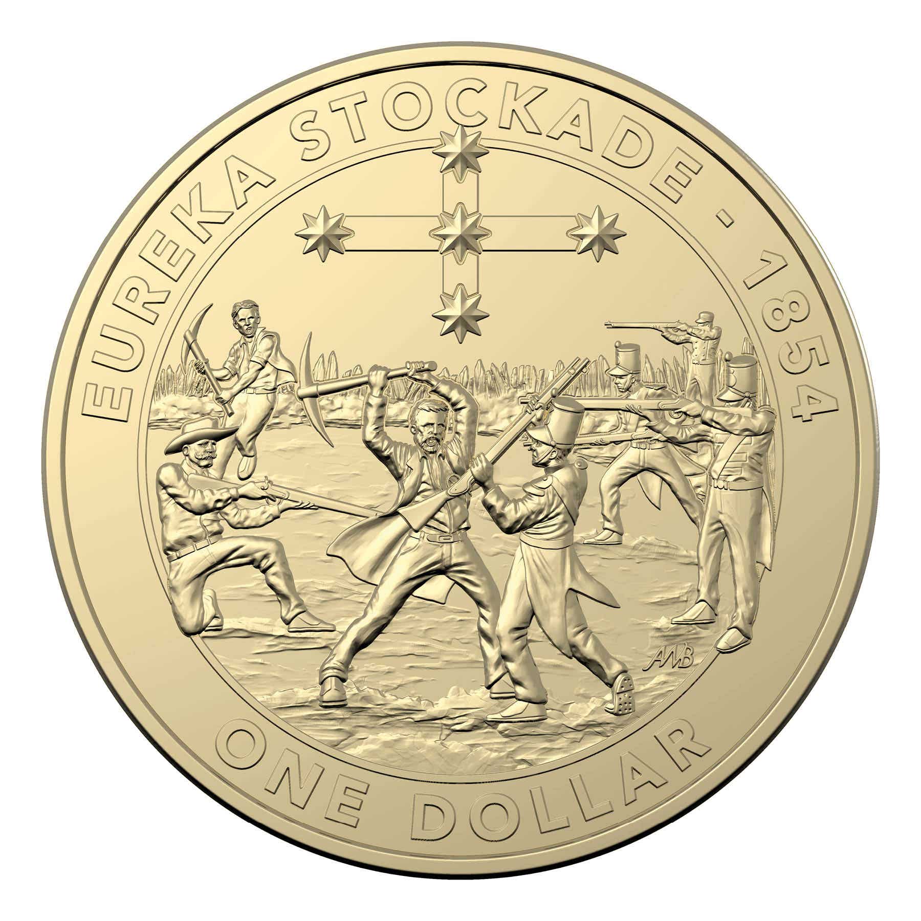 Australia Mutiny & Rebellion 2019 $1 Eureka Stockade Aluminium-Bronze Uncirculated Coin - Image 2