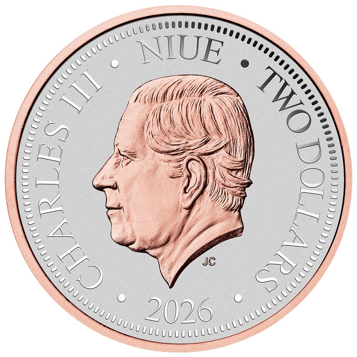 Native Impressions Wedge-Tailed Eagle 2026 $2 Rose Gold-plated Incuse 1oz Silver Proof Coin - Image 2