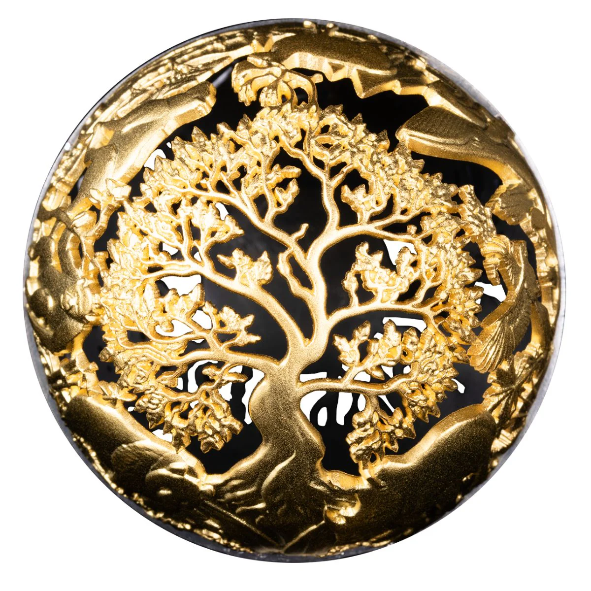 Nature & Technology 2025 $5 Filigree Gold-plated 2oz Silver Antique Spherical Coin - Image 4