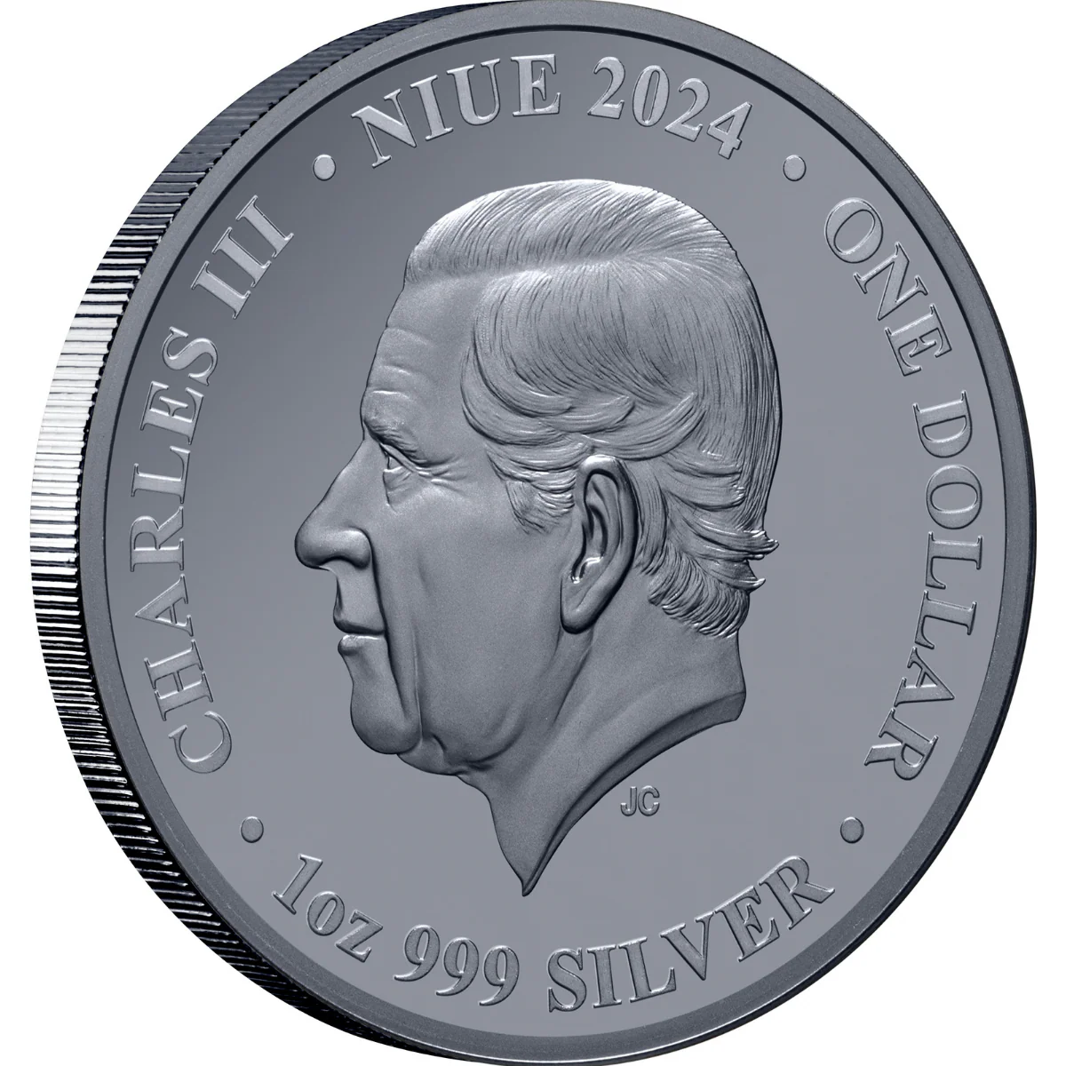 Chess Knight 2024 $1 1oz Silver Black Proof Coin - Image 2