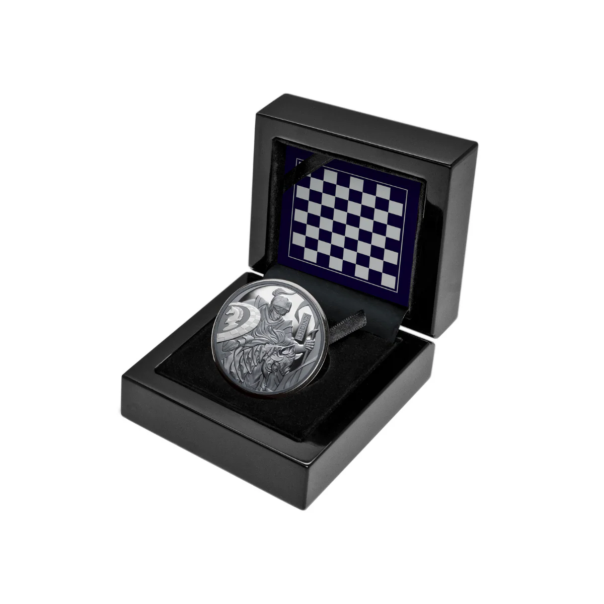 Chess Knight 2024 $1 1oz Silver Black Proof Coin - Image 3