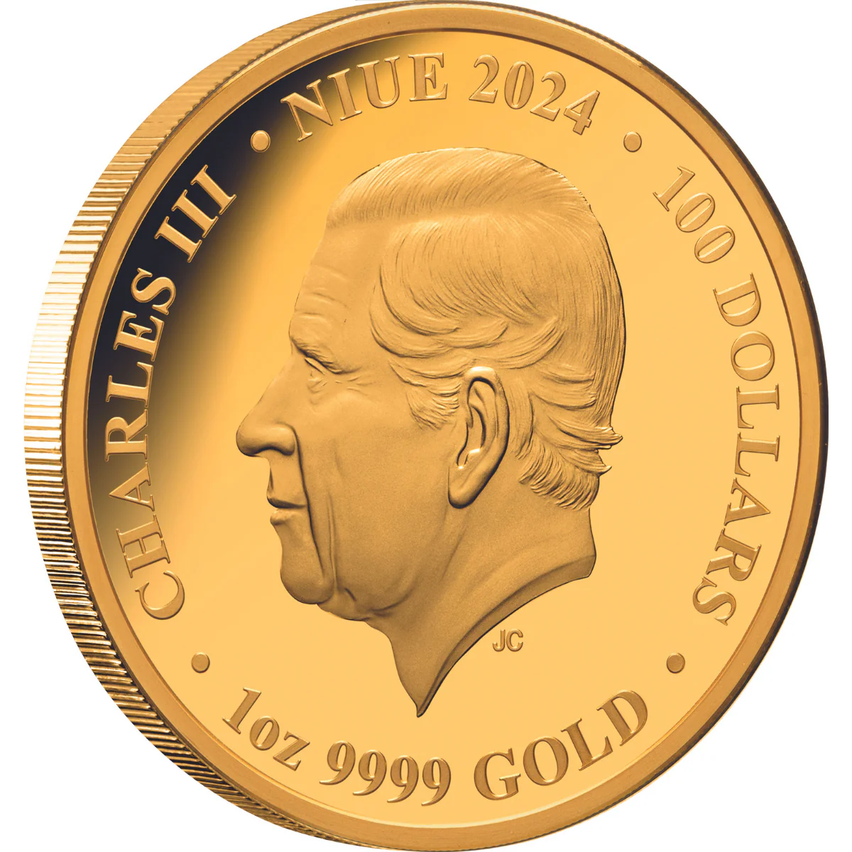 Chess Knight 2024 $100 Platinum-plated 1oz Gold Proof Coin - Image 2