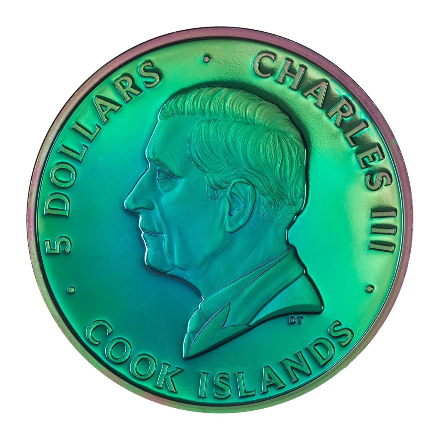 Peacock 2025 $5 1oz Prisma Plated Silver Proof Coin - Image 2