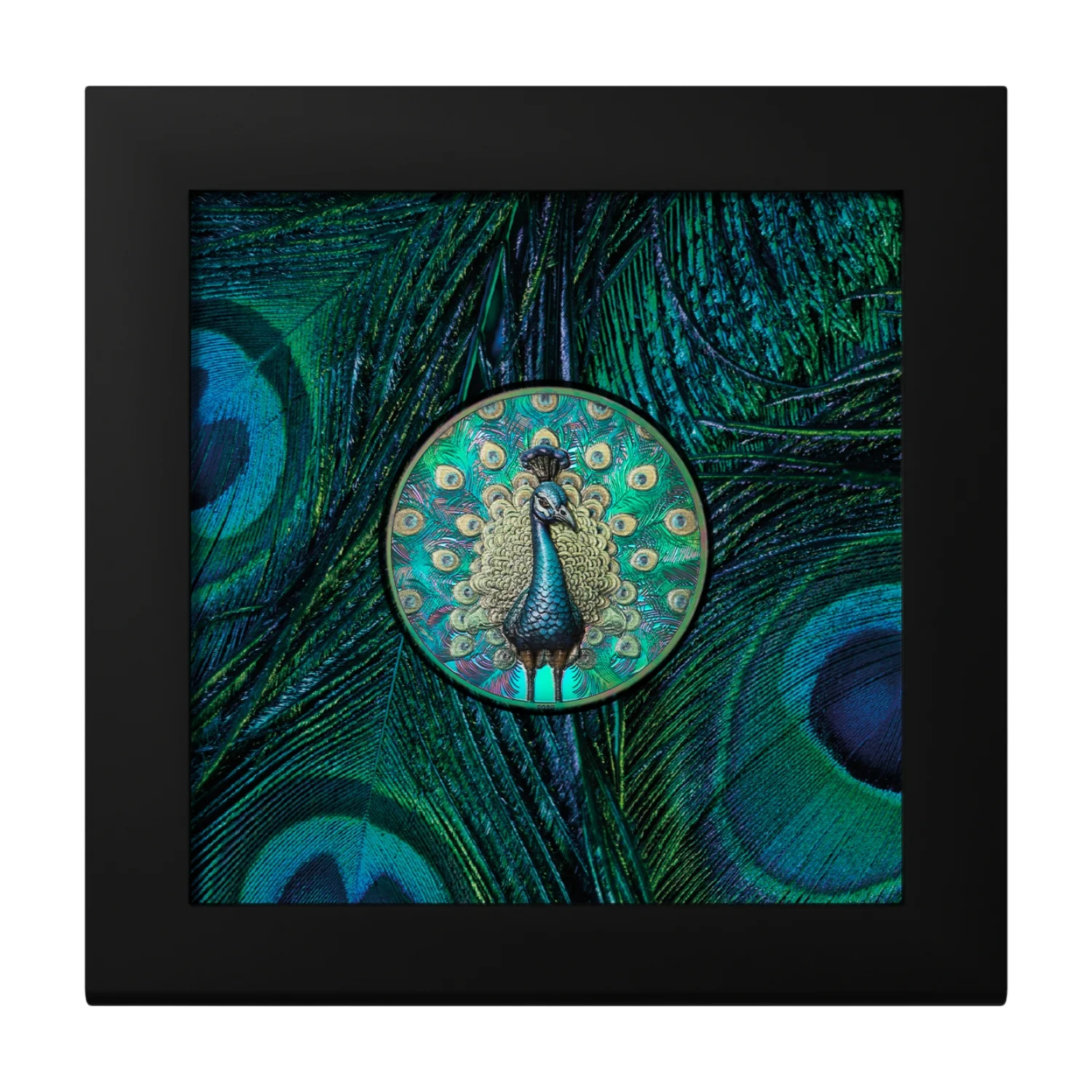 Peacock 2025 $5 1oz Prisma Plated Silver Proof Coin - Image 4