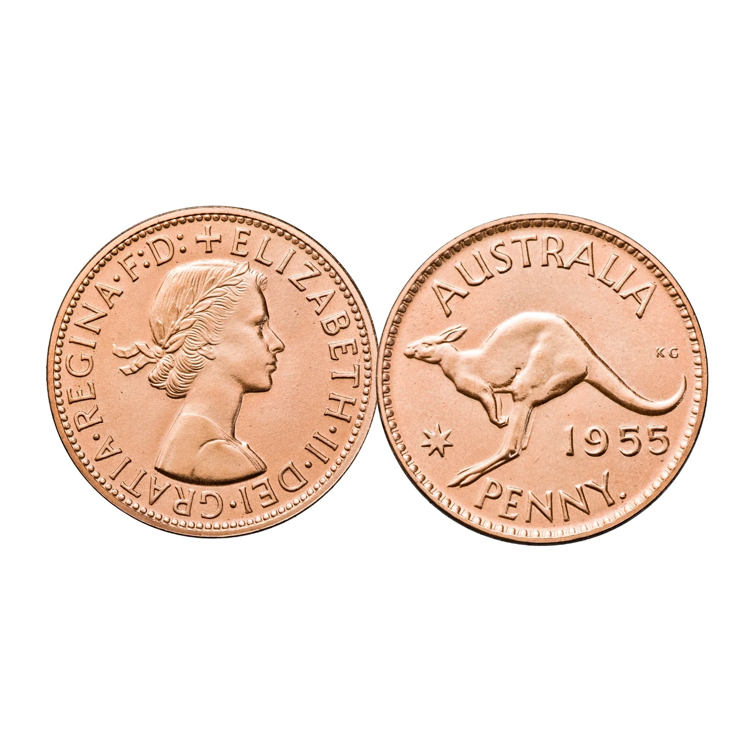 Australia Elizabeth II Perth Mint 1955 Halfpenny & Penny Proof Pair FDC - Image 3