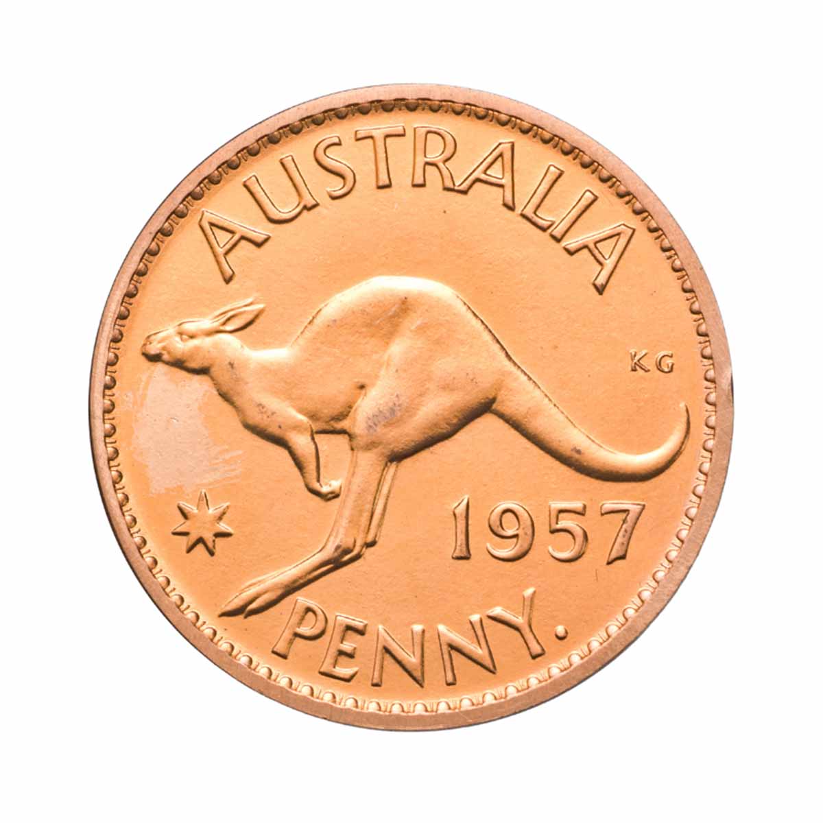 Australia Elizabeth II Perth Mint 1957 Penny Proof FDC - Image 2