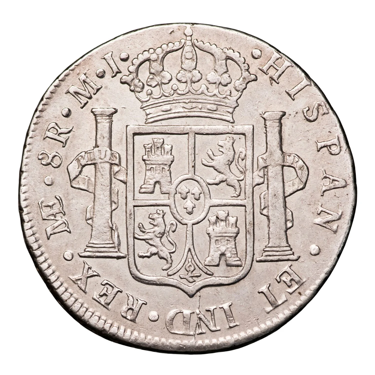 Spanish-American Charles III Lima 1779 Silver 8 Reales Extremely Fine - Image 3