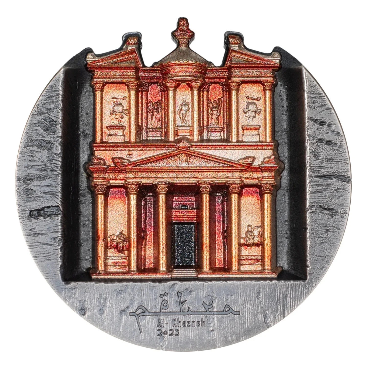 Petra Al-Khazneh 2025 $25 Ultra High Relief 5oz Silver Antique Coin