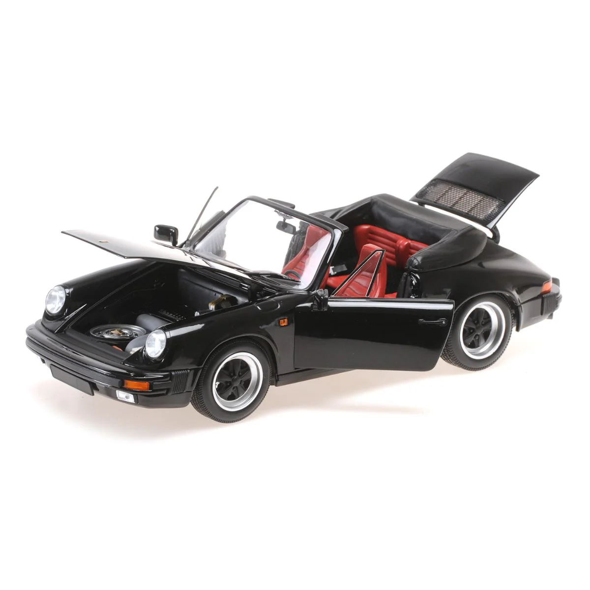 PORSCHE 911 CARRERA 3.2 CABRIOLET - 1983 - BLACK - 1:18 Scale Diecast Model Car