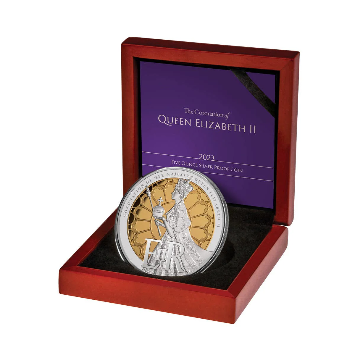 Queen Elizabeth II Coronation 70th Anniversary 2023 $10 5oz Gold-plated Silver Proof Coin - Image 4