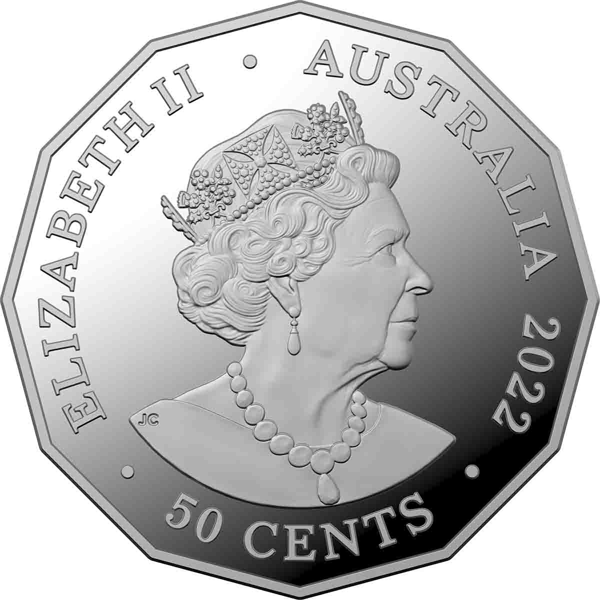Queen Elizabeth II Platinum Jubilee 2022 50c Silver Proof Coin - Image 2