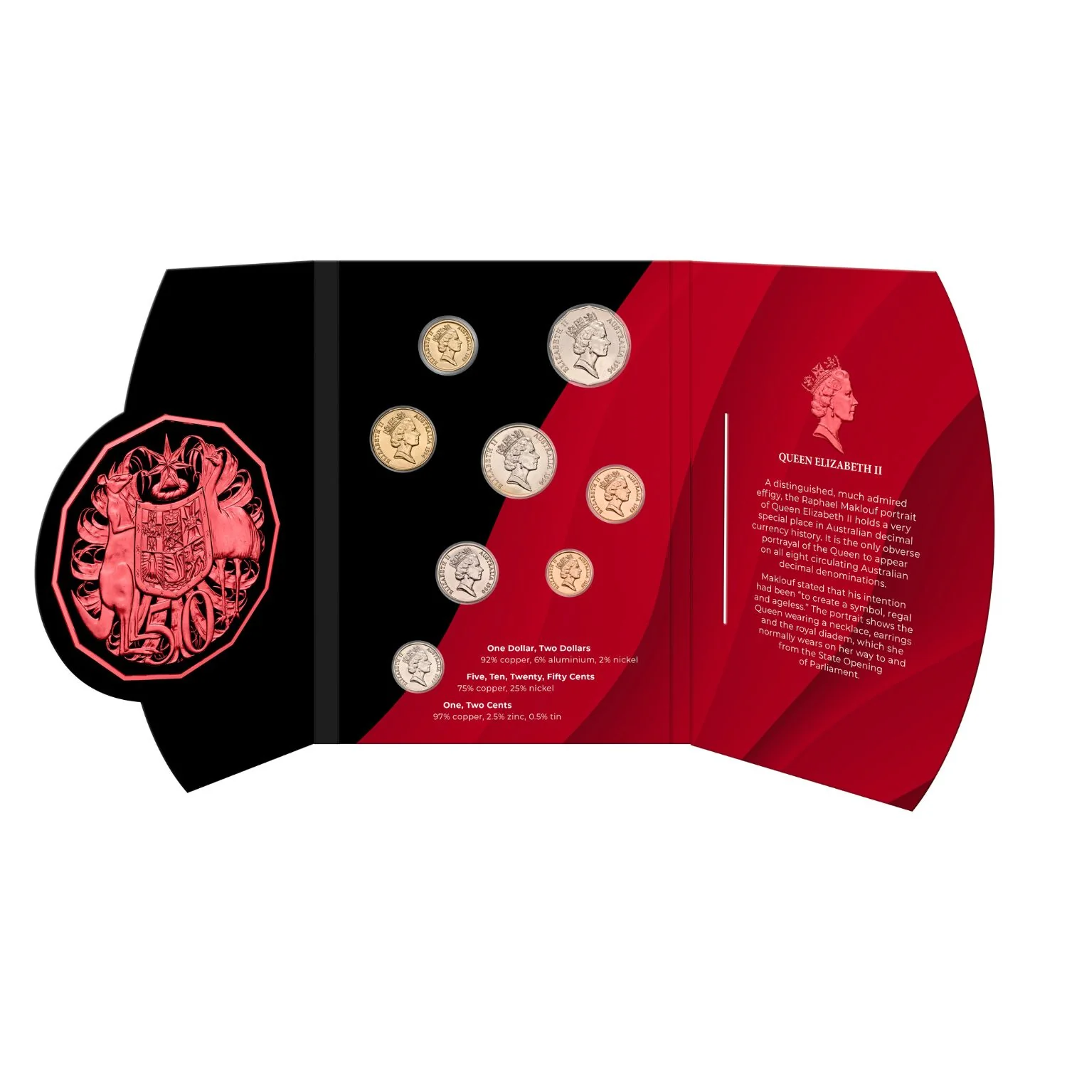 Australia Elizabeth II 1985-98 Raphael Maklouf Portrait Uncirculated 8-Coin Set - Image 2