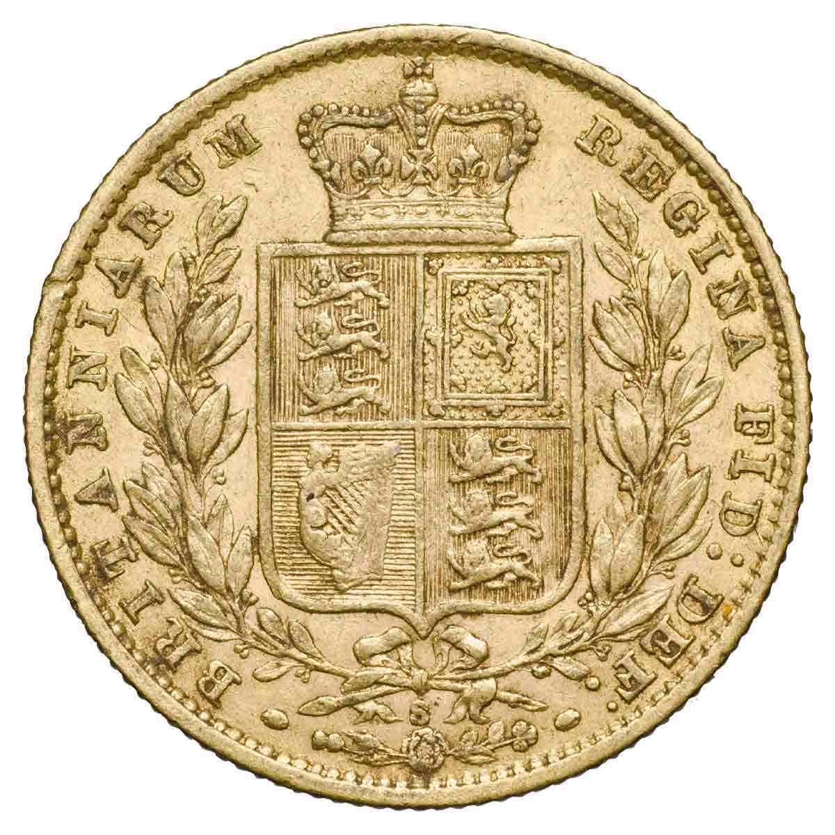 Queen Victoria 1879S Young Head Shield Gold Sovereign Fine-Very Fine - Image 2