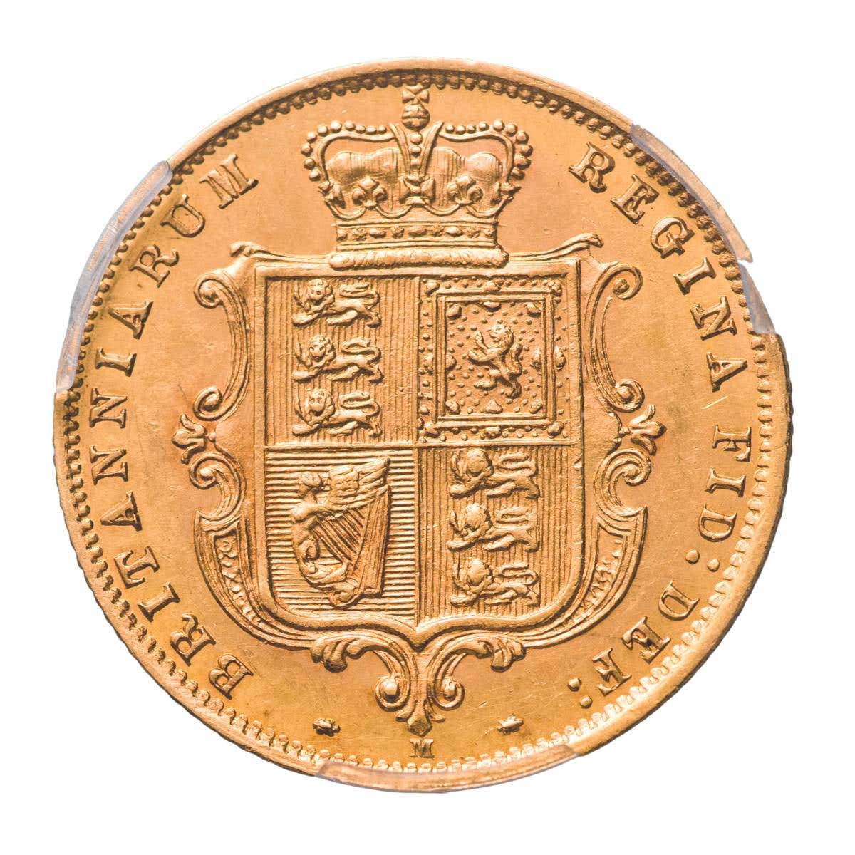 Queen Victoria 1884M Young Head Shield Gold Half Sovereign PCGS MS61 (Uncirculated) - Image 2