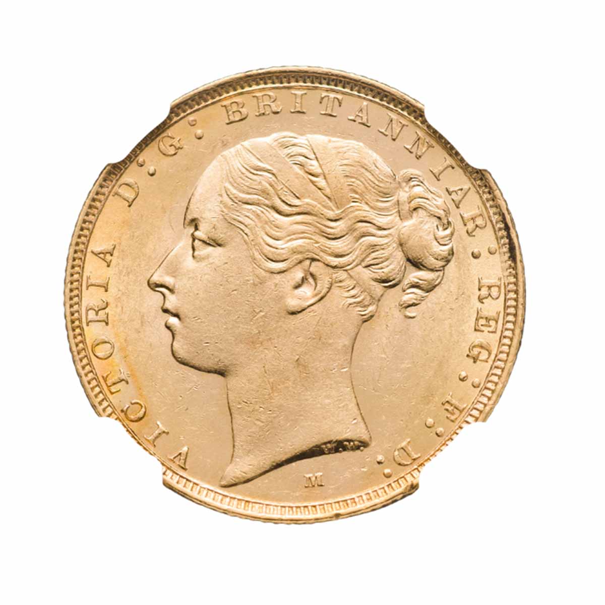 1884 Melbourne Queen Victoria Young Head St George Gold Sovereign NGC MS63 (Choice Uncirculated) - Image 2