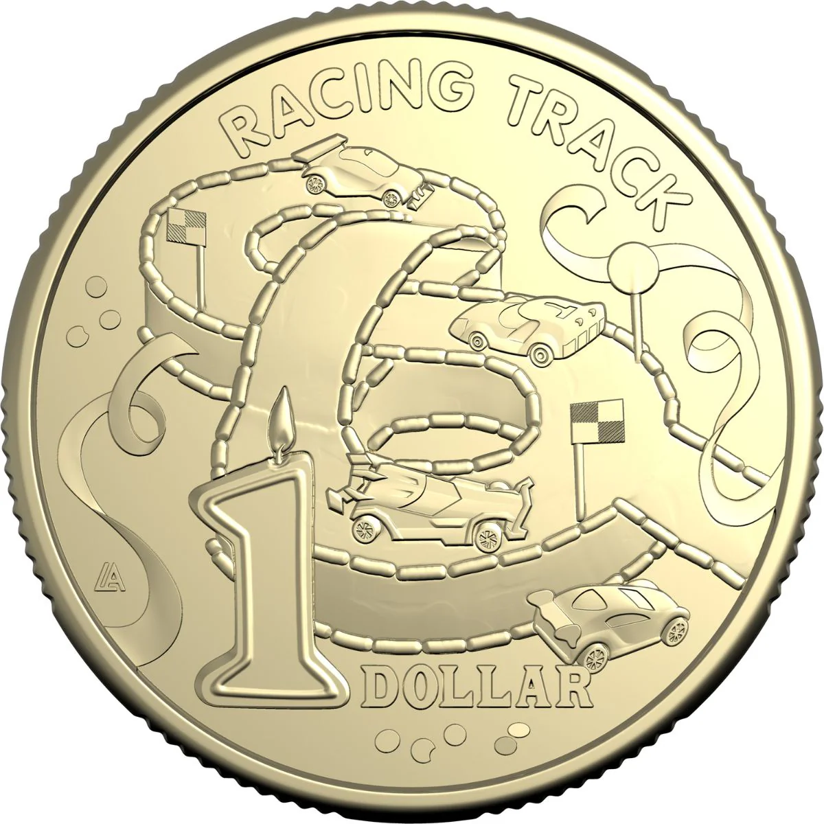 Australia Racing Track Birthday Cake 2025 $1 Aluminium-Bronze Uncirculated Coin - Image 2