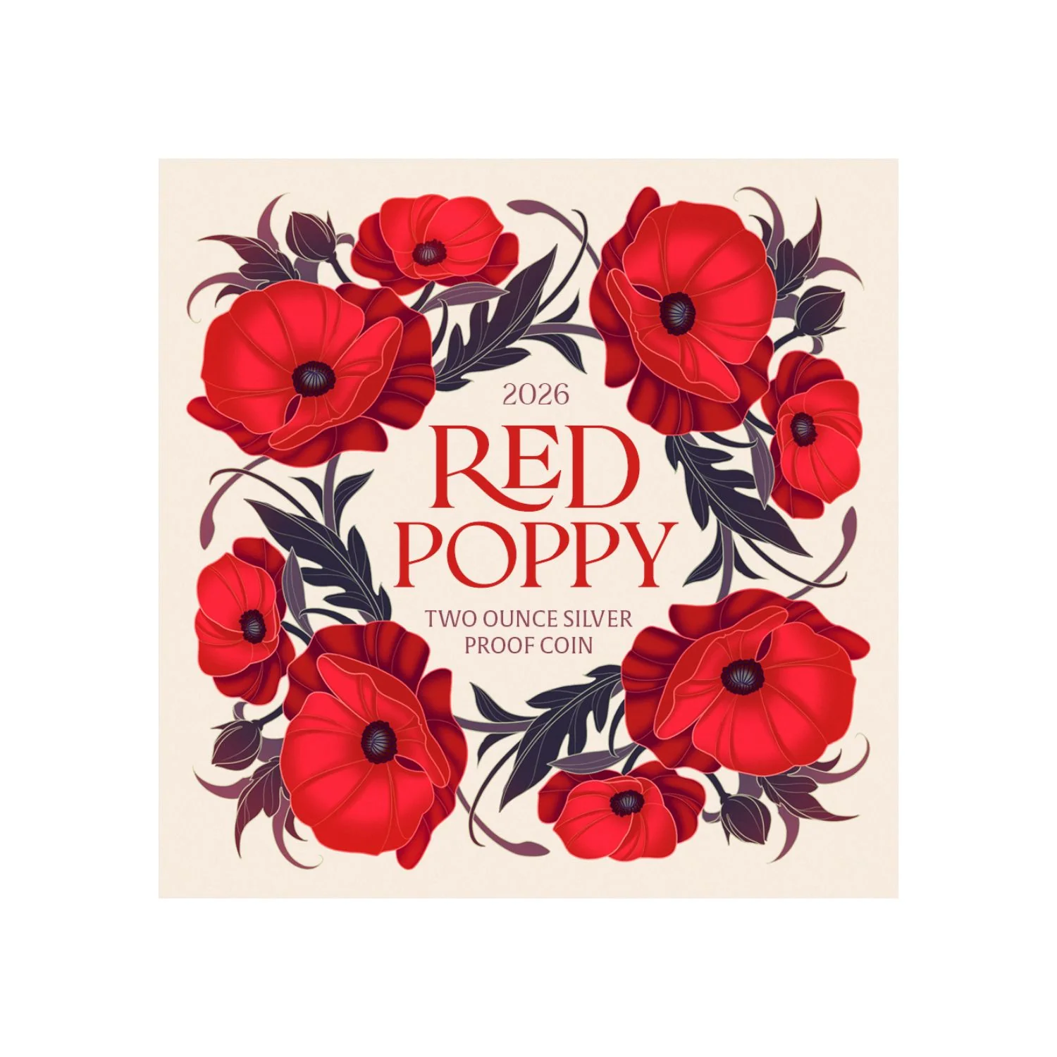 Red Poppy 2026 $5 Window 2oz Silver Proof Coin - Image 7