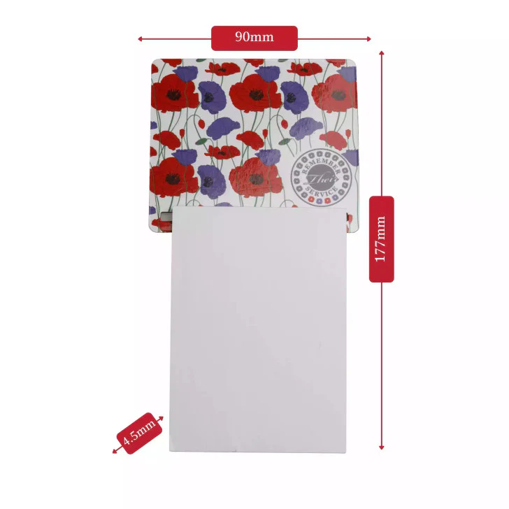 Remember Their Service Red & Purple Poppy Magnet Memo Pad - Image 2