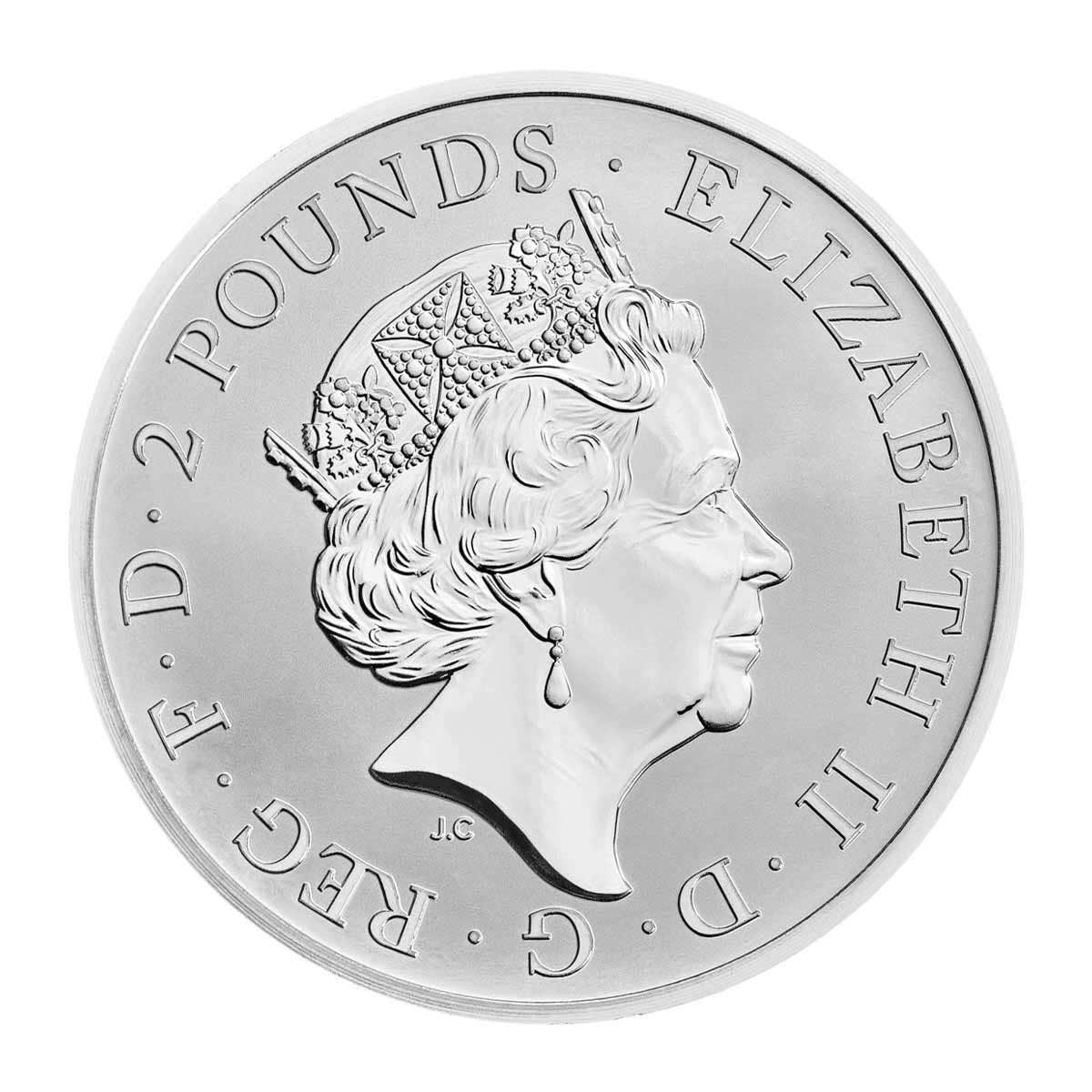 Great Britain Royal Tudor Beasts 2022 £2 Seymour Panther 1oz Silver 2-Coin Proof Set - Image 3