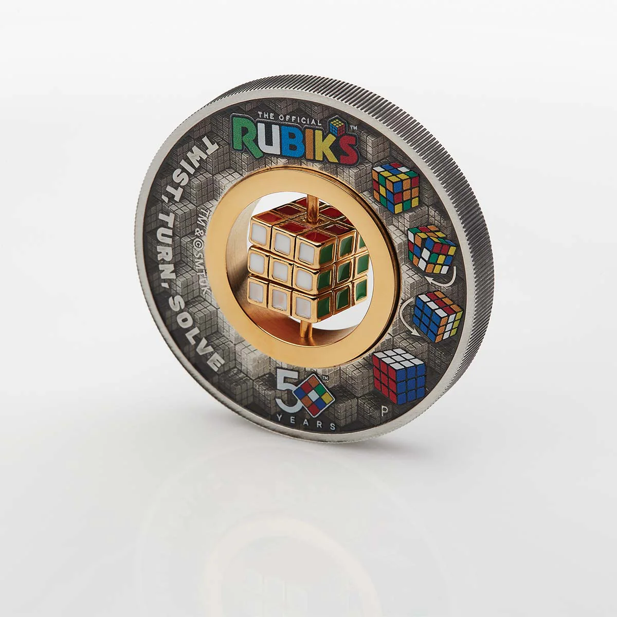 Rubik's Cube 50th Anniversary 2024 $2 2oz Silver Antiqued Coloured Coin - Image 7