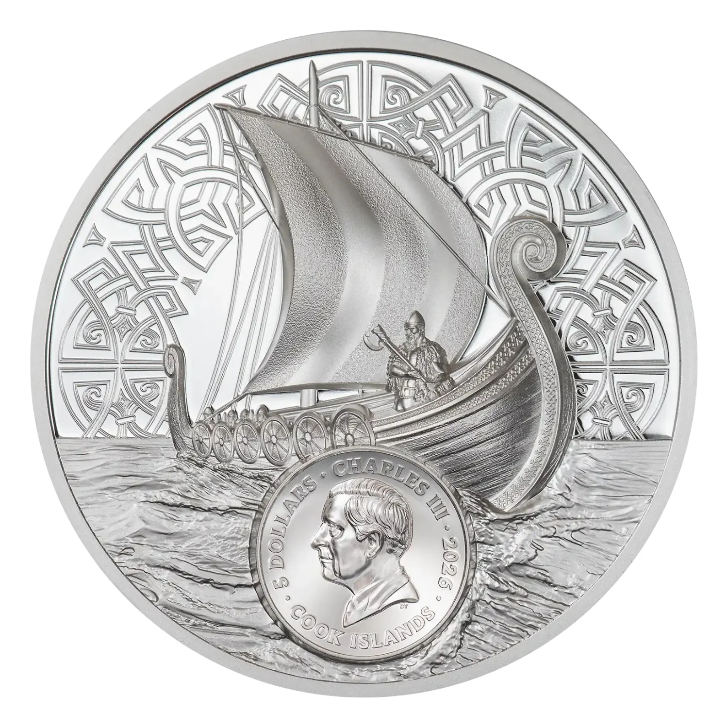 Savage Vikings 2026 $5 Ultra High Relief 1oz Silver Proof Coin - Image 2