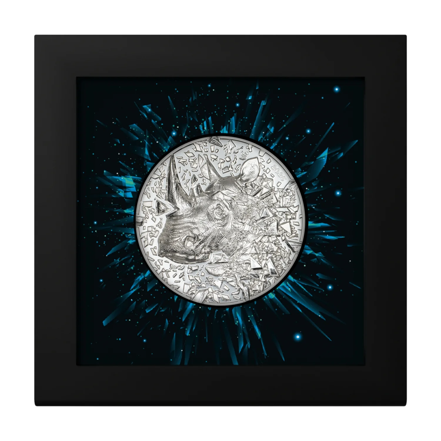 Silver Burst Rhino 2025 $20 3oz Silver Proof Coin - Image 4