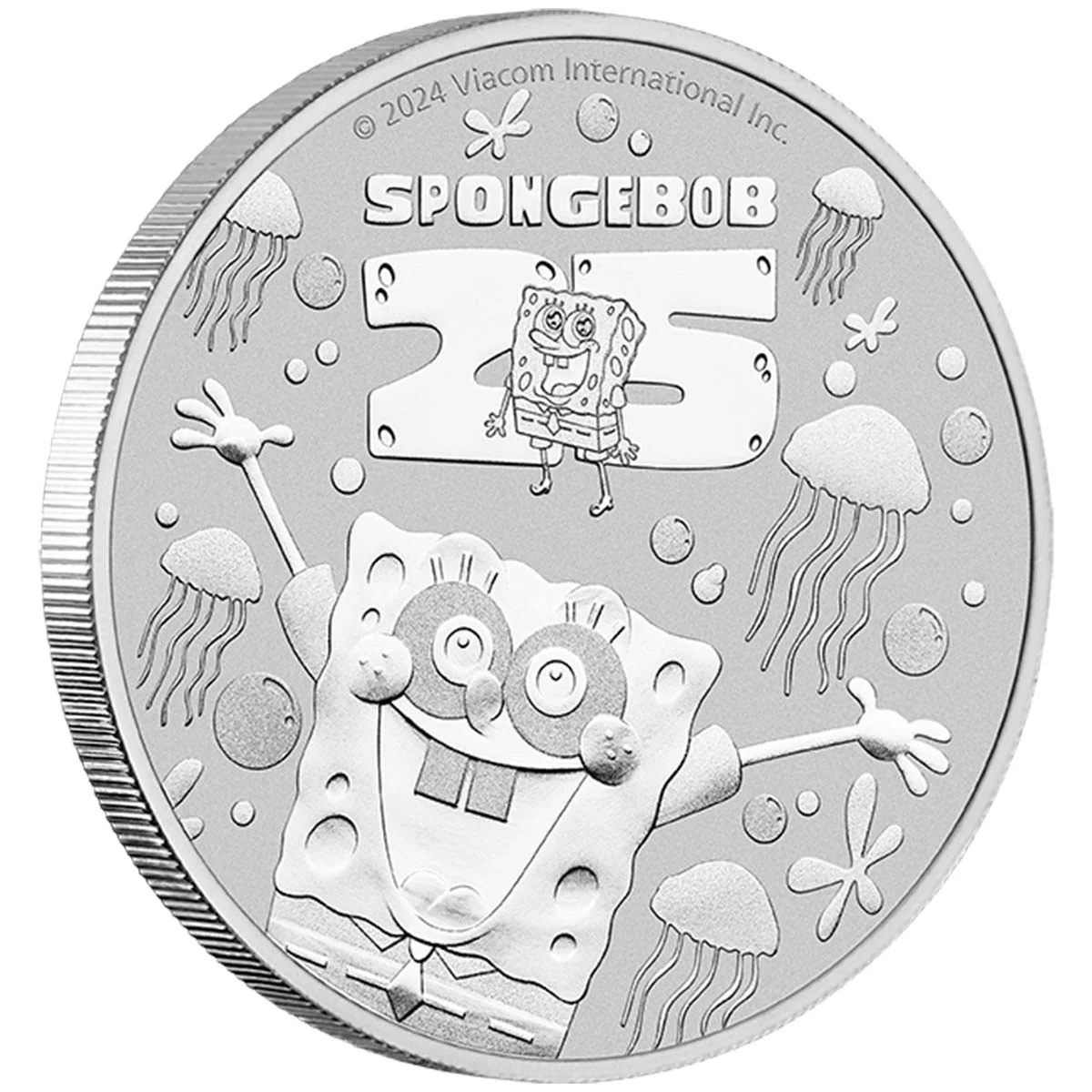 Spongebob Squarepants 25th Anniversary 2024 $1 1oz Silver Uncirculated Coin - Image 2
