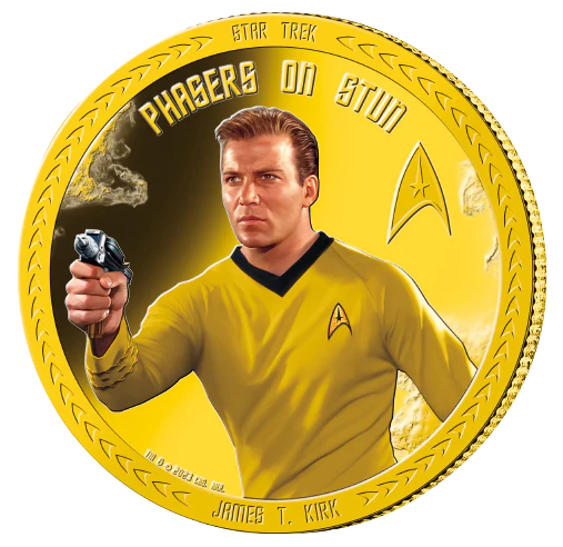 Star Trek  2023 50c Captain Kirk Gold-plated Prooflike Coin