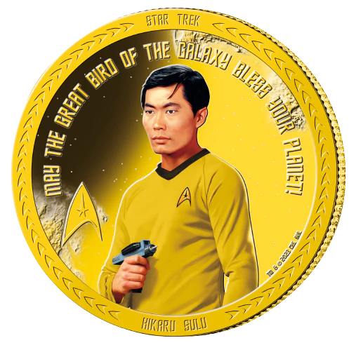 Star Trek 2023 50c Hikaru Sulu Gold-plated Prooflike Coin