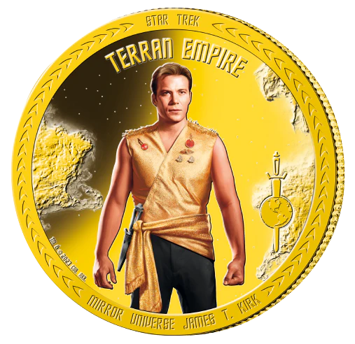 Star Trek 2023 50c Mirror Universe Captain Kirk Gold-plated Prooflike Coin